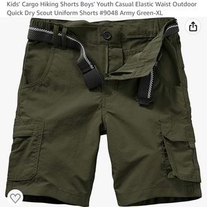New Olive boys shorts YL 14-16 with belt